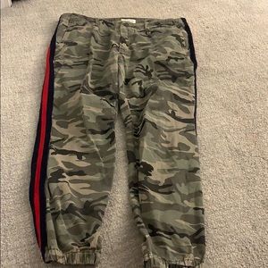 Dance and Marvel Camo Cargo pants w side stripe